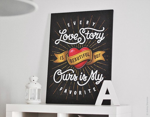 关于爱关于love的平面字体海报设计